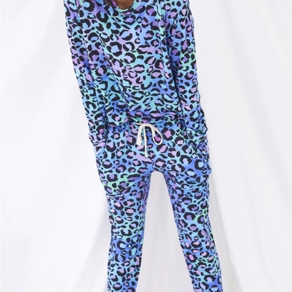 STRIPE & STARE LOUNGE PANT in GALAXY LEOPARD. ****PANTS ONLY****